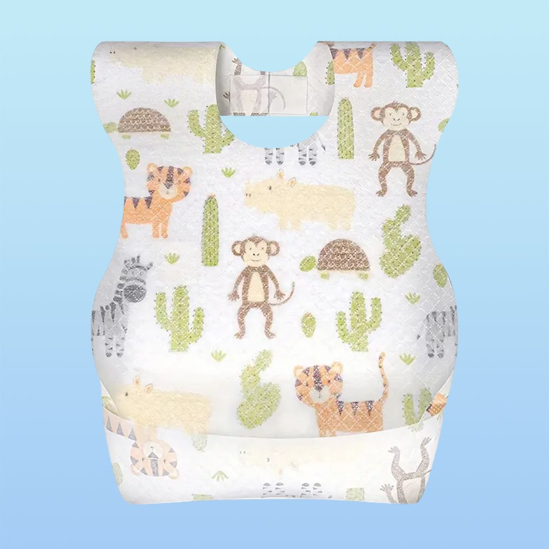 مريلة أطفال مطبوعة قابلة للتخصيص للاستخدام مرة واحدة - مريلة سميكة مقاومة للماء للرضع والأطفال الصغار - Superwow